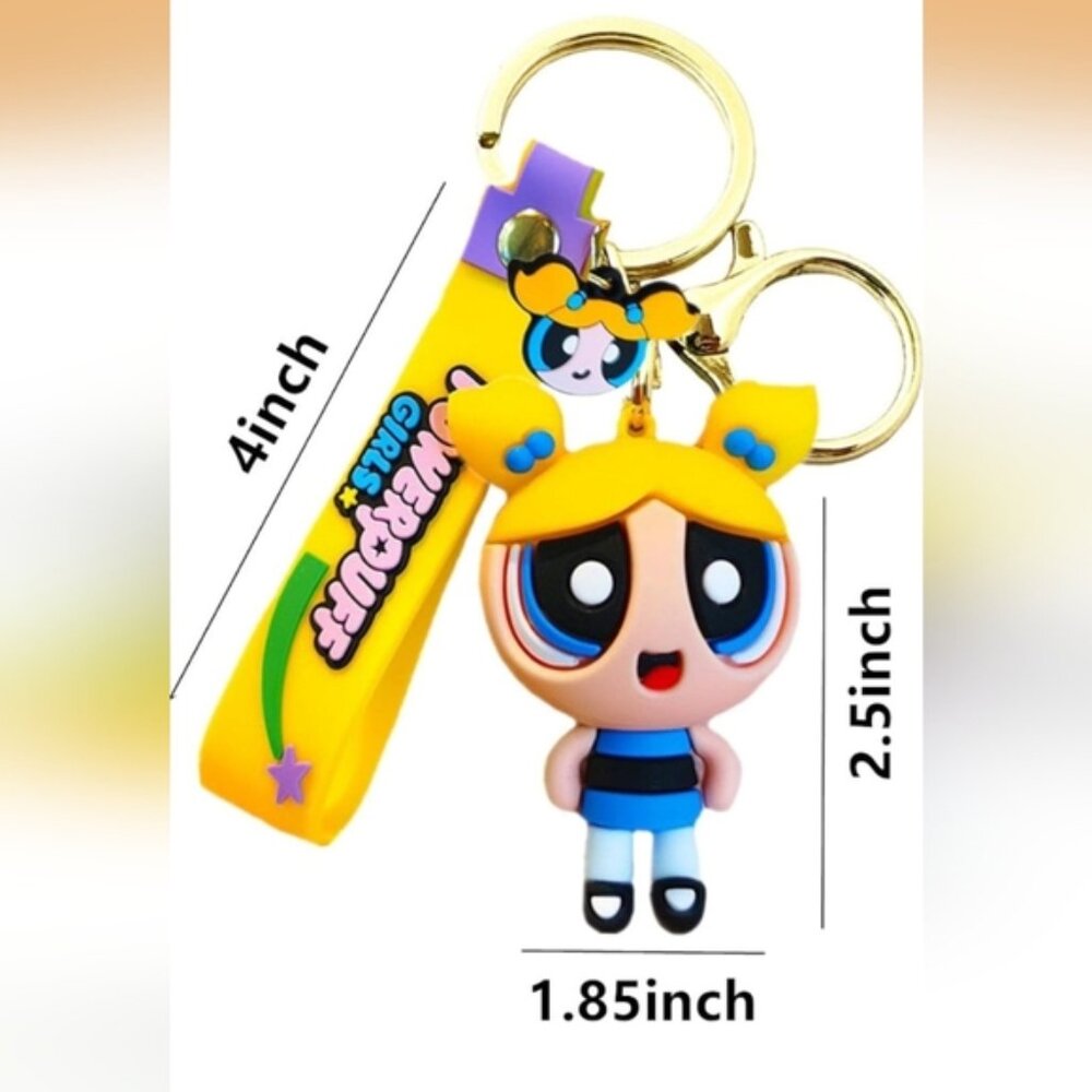 Powderpuff Girls Bubbles Keychain Or Bag Charm (New) - Picture 2 of 4
